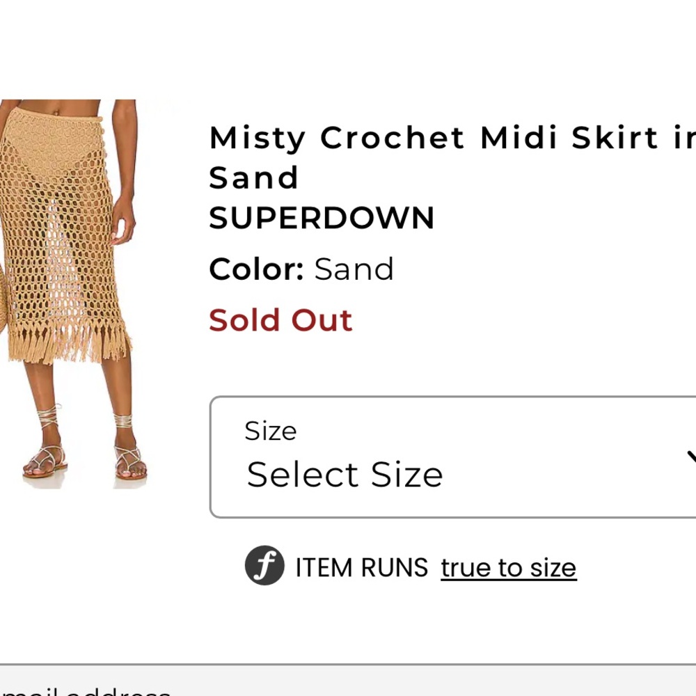 Superdown Tan Crochet Midi Skirt